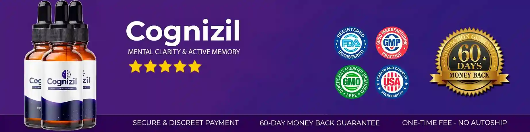 Cognizil Liquid Brain Health Drops — 21-Ingredient Cognitive Support Formula for Memory and Focus