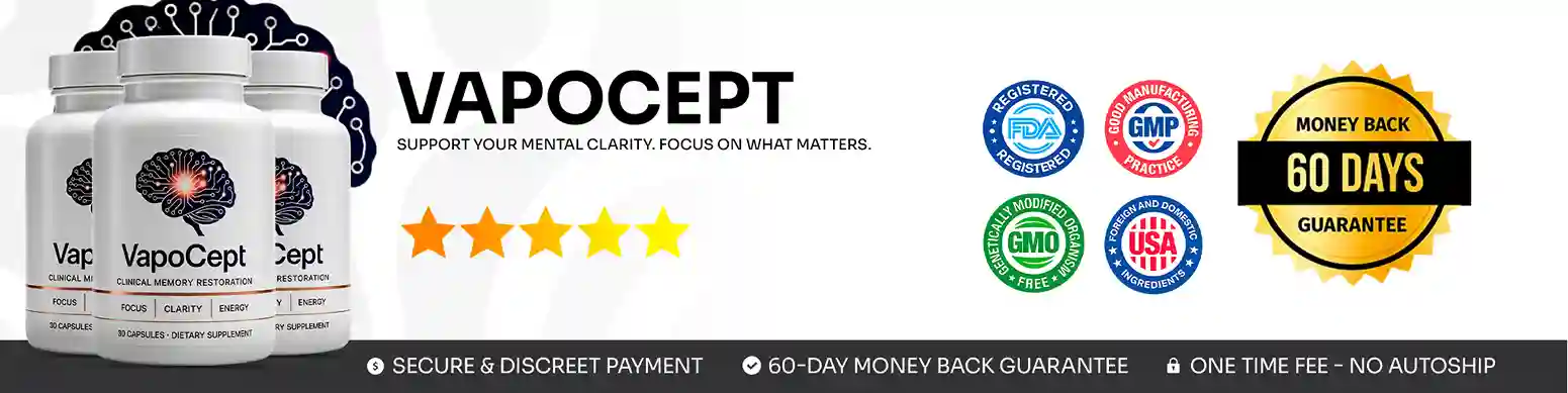 VapoCept Brain Health Supplement - 6 Neuroactive Ingredients for Memory Focus and Mental Clarity